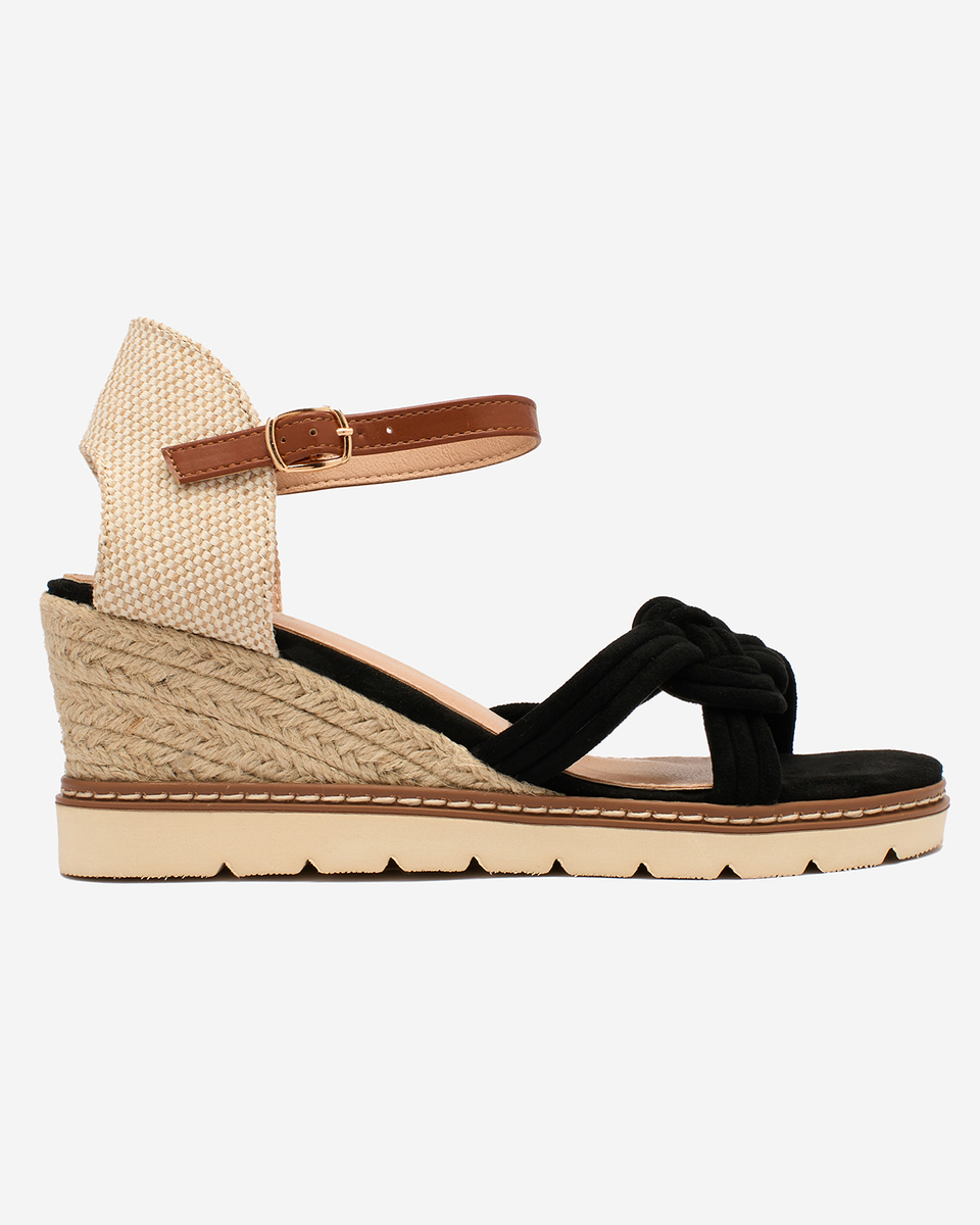 Royalfashion Eco-suede women's sandals in black Ucavena