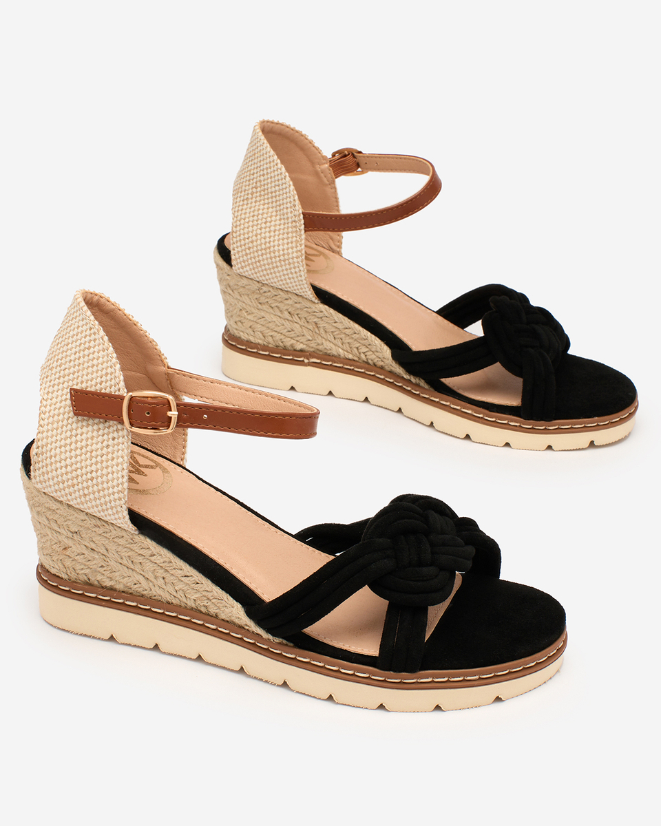 Royalfashion Eco-suede women's sandals in black Ucavena