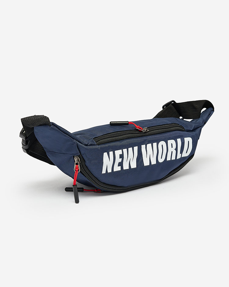 Royalfashion Navy blue men's kidney with lettering