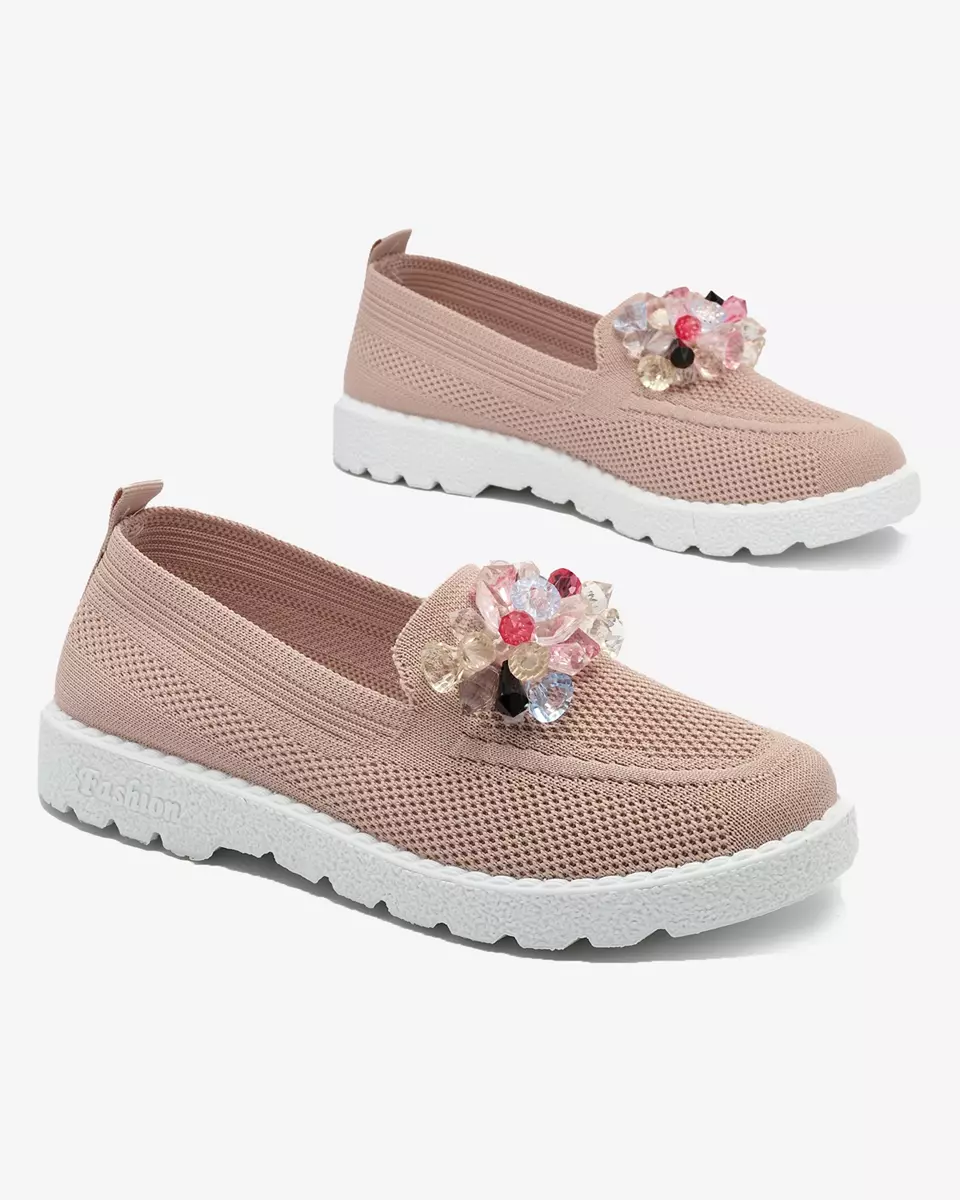 Royalfashion Pink women's embellished half slip on shoes Enweta