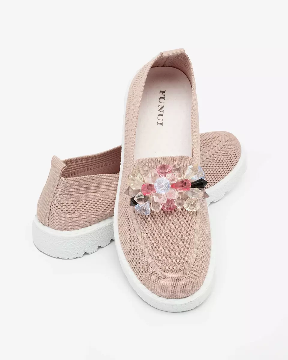 Royalfashion Pink women's embellished half slip on shoes Enweta