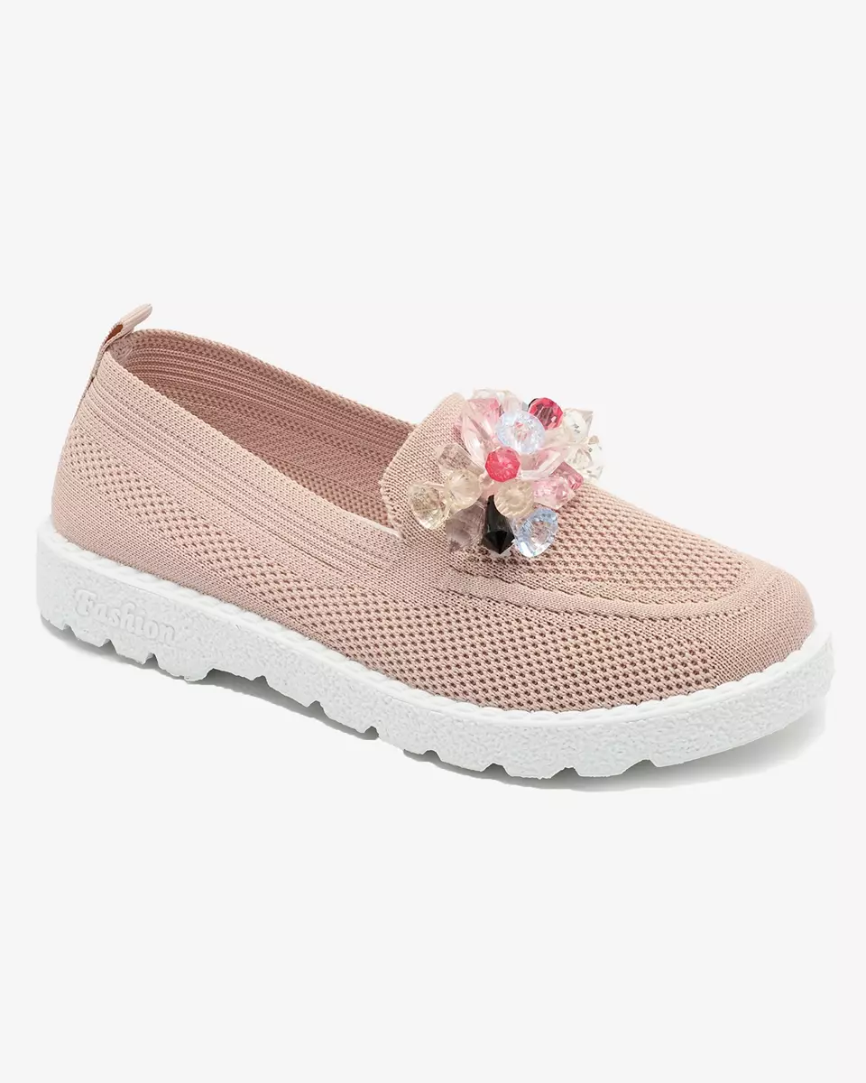 Royalfashion Pink women's embellished half slip on shoes Enweta