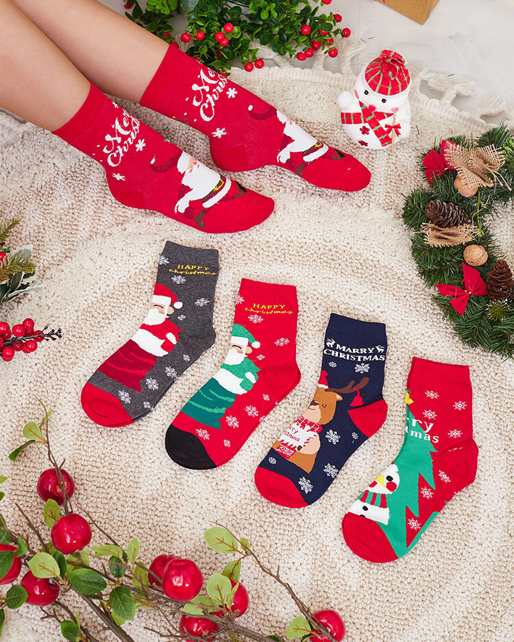 Royalfashion Set of Women's Christmas Socks 5/pack