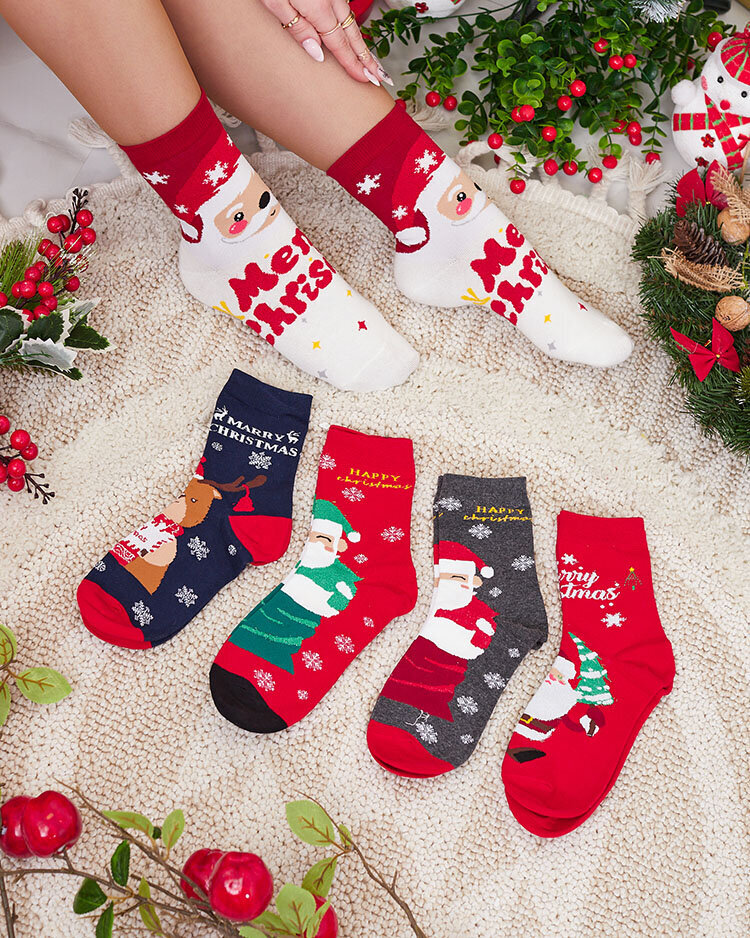Royalfashion Set of Women's Christmas Socks 5/pack