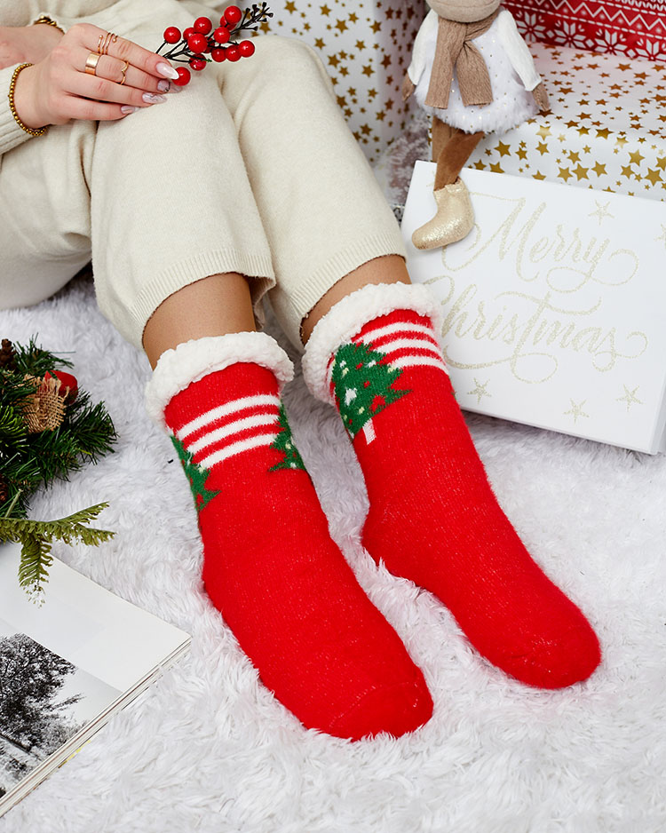 Royalfashion Warmed red Christmas women's socks