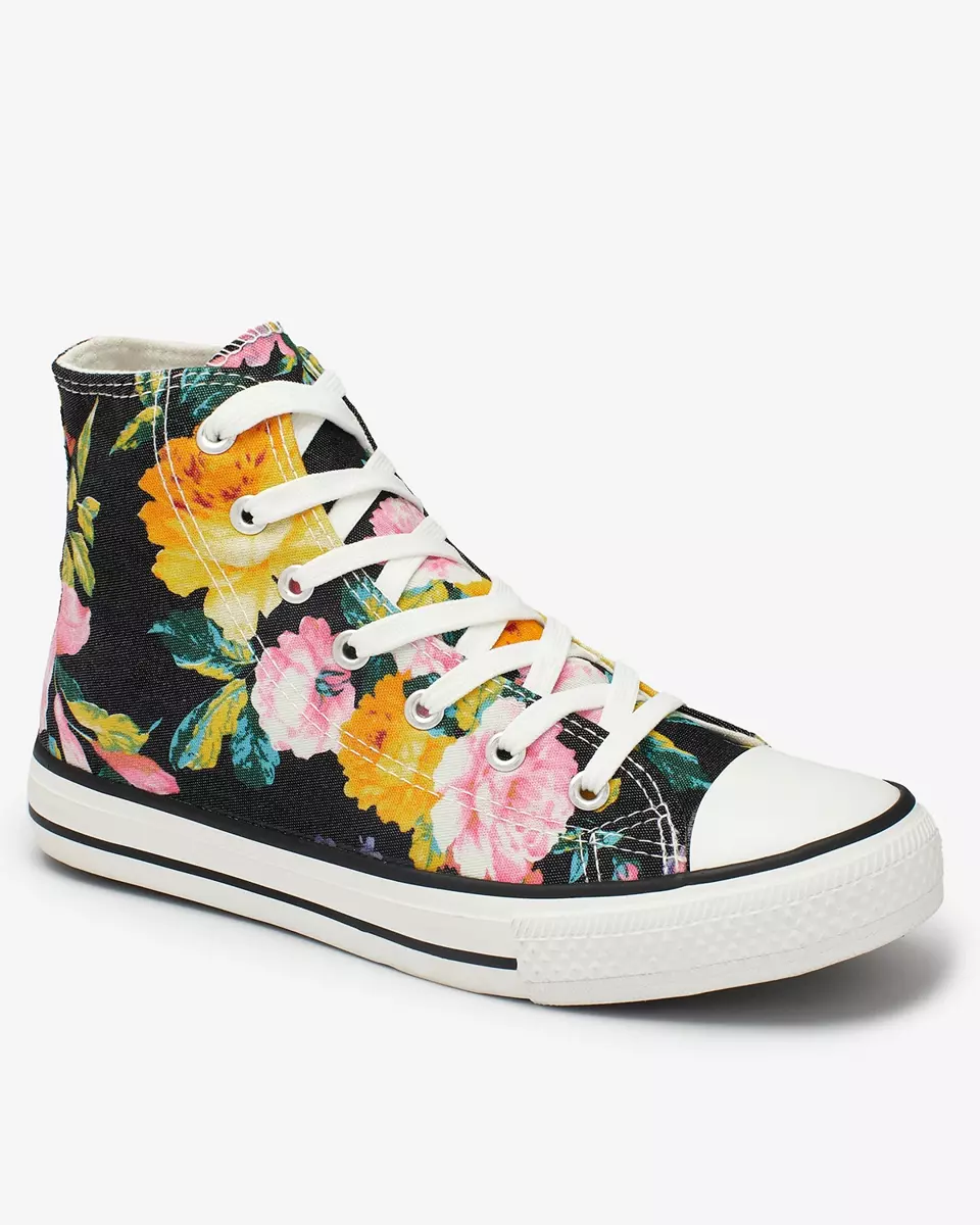 Royalfashion Women's high graphite sneakers with Fahenna colorful floral print