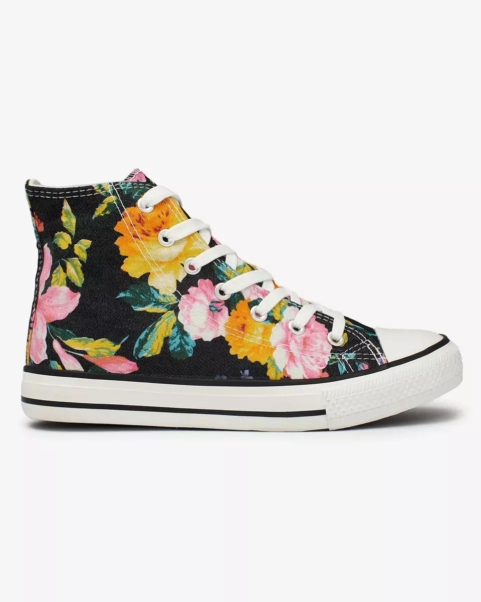 Royalfashion Women's high graphite sneakers with Fahenna colorful floral print