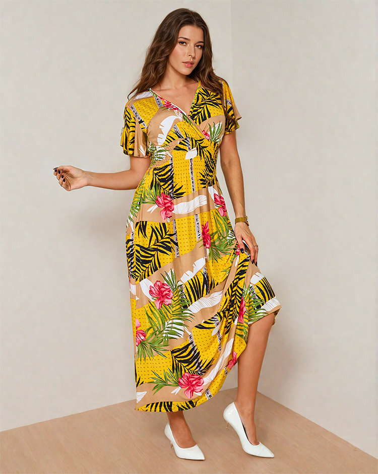 Royalfashion Women's print midi dress