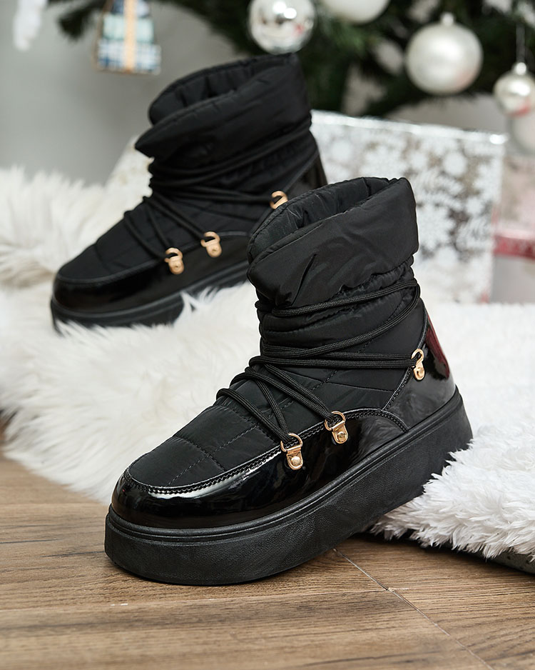 Royalfashion Women's slip-on snow boots in black Dabenda