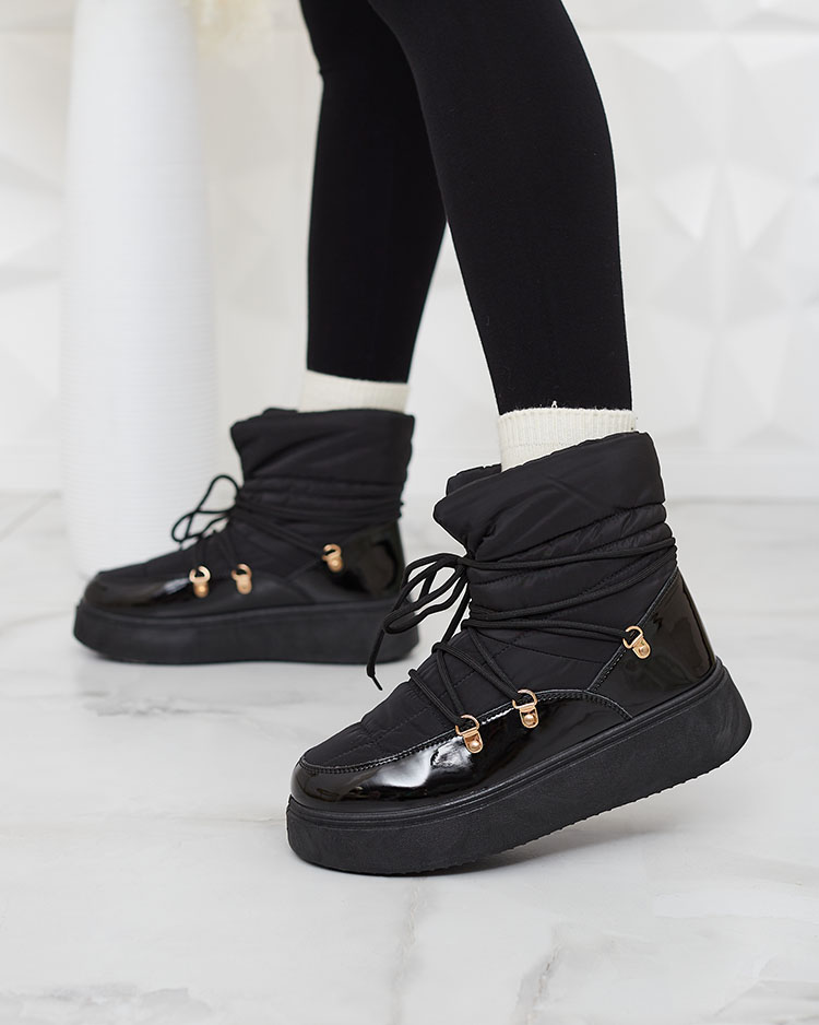 Royalfashion Women's slip-on snow boots in black Dabenda