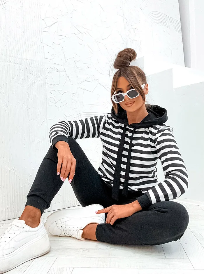 Royalfashion Women's striped cotton set