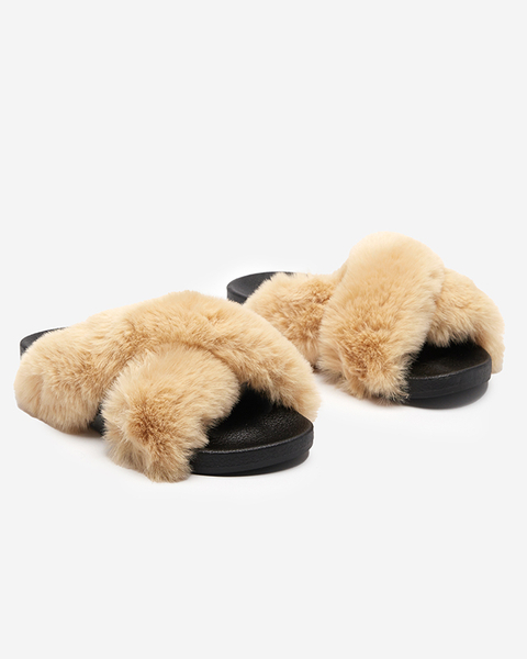 Slippers with light brown fur Mashte - Footwear