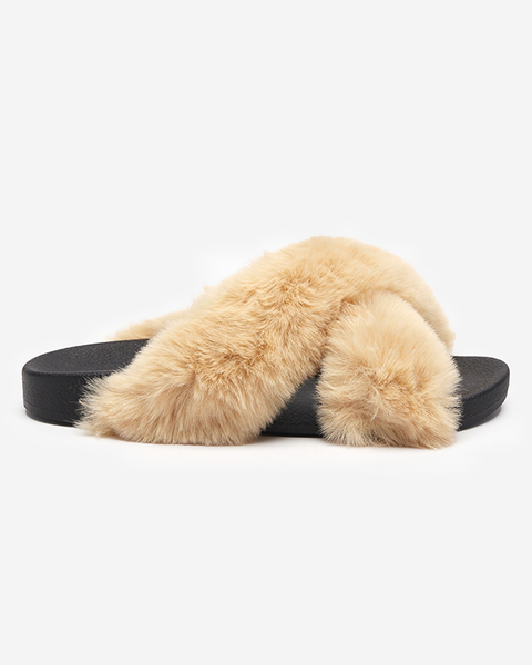 Slippers with light brown fur Mashte - Footwear