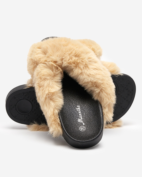 Slippers with light brown fur Mashte - Footwear