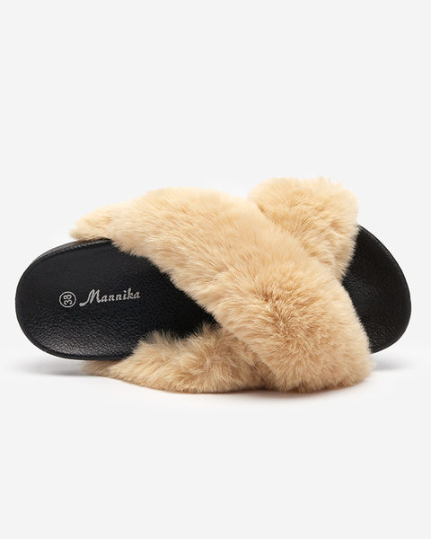 Slippers with light brown fur Mashte - Footwear