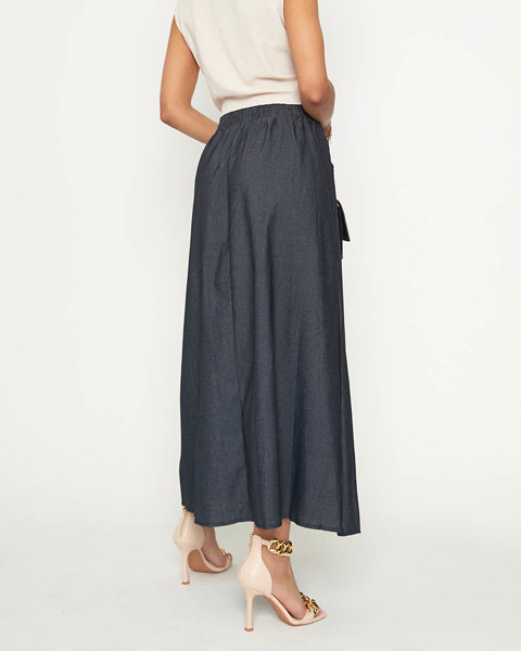 Women's black long skirt with pockets - Clothing