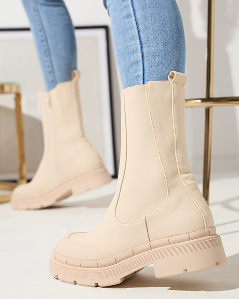 Women's insulated cream high boots Jori - Footwear