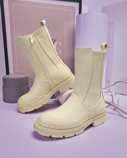 Women's insulated cream high boots Jori - Footwear