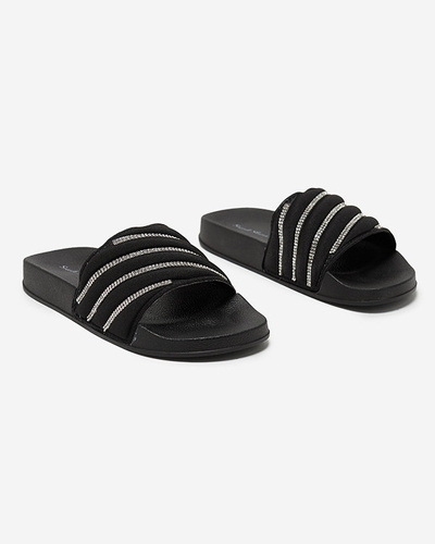 Black women's flip-flops with zircons Erikis - Footwear