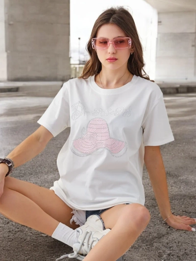 Royalfashion Sieviešu kokvilnas blūze ar drukātu