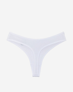 Women's white cotton thong - Underwear