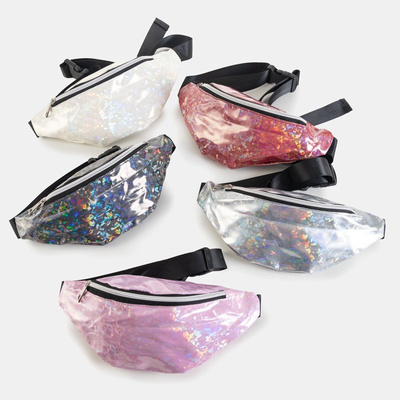 Women's kidney bag in ecru color with holographic effect - Accessories