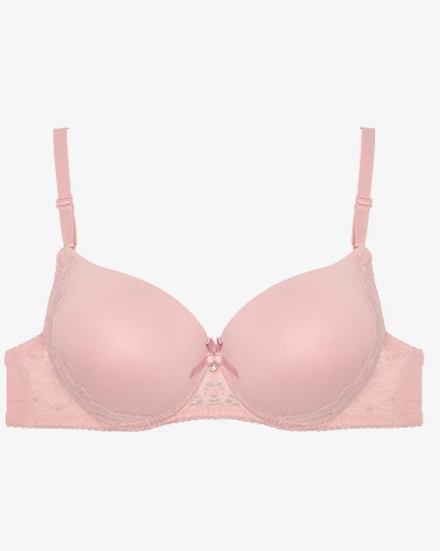 Smooth women's lace bra in pink - Lingerie