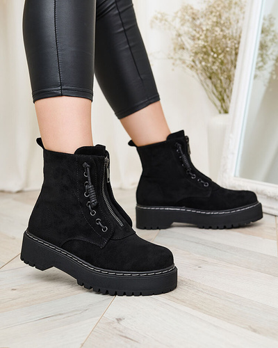 Royalfashion Black women's boots on thicker sole Kastolla