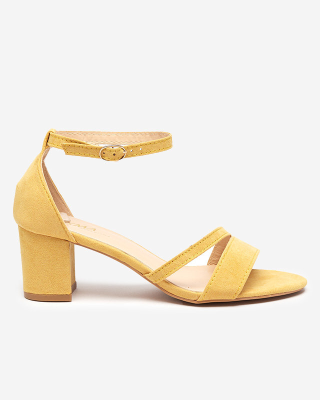 Women's yellow sandals on the post Eqro- Footwear
