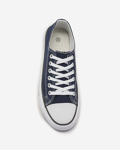 Navy blue women's classic lace-up sneakers Ogisa - Footwear