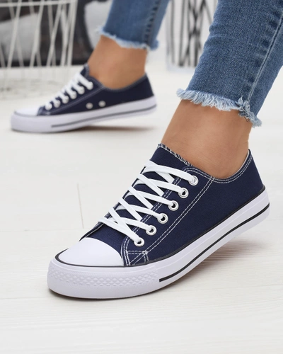 Navy blue women's classic lace-up sneakers Ogisa - Footwear