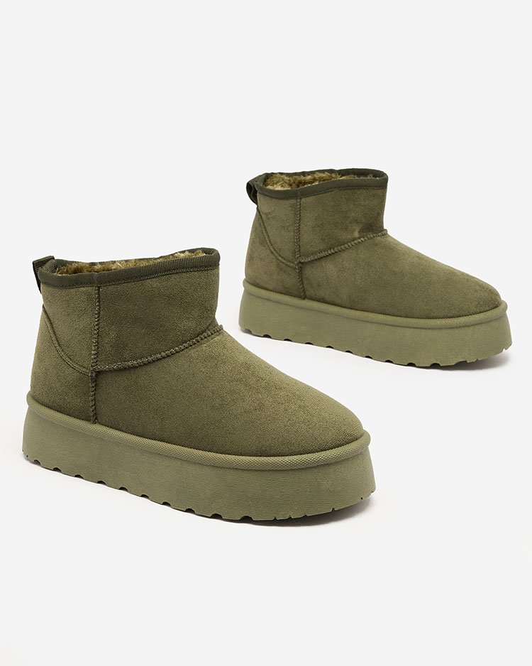 Royalfashion Zaļie sieviešu sniega zābaki ar platformu Ersinella