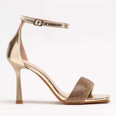 OUTLET Gold women's Enedi stiletto sandals - Footwear