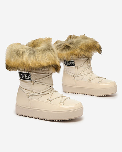 Royalfashion Бежевые ботинки-слипы a'la snow boots for women Gomllo