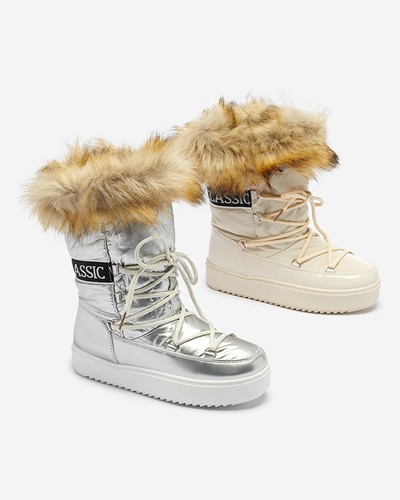 Women's silver lacquered snow boots Fursav - Footwear