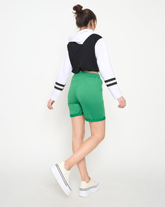 Green women's shorts above the knee - Clothing