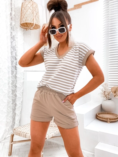 Royalfashion kokvilnas sieviešu svītrainais komplekts