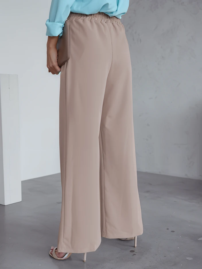 Royalfashion Широкие женские брюки со складкой