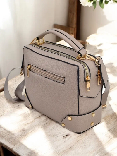 Royalfashion Daudzfunkcionāla kvadrāta rokassoma, izgatavota no ekoloģiskās ādas