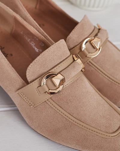 Royalfashion Elegant women's moccasins on a low post Orino