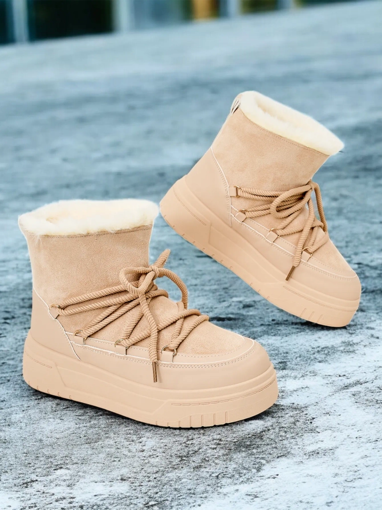 Royalfashion Women's lace-up snow boots Moniuc