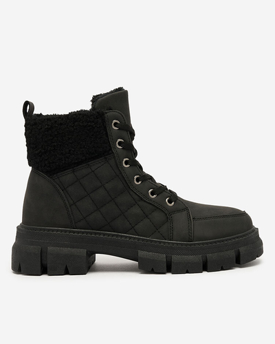 Royalfashion Black women's insulated trapper boots Hogenaf