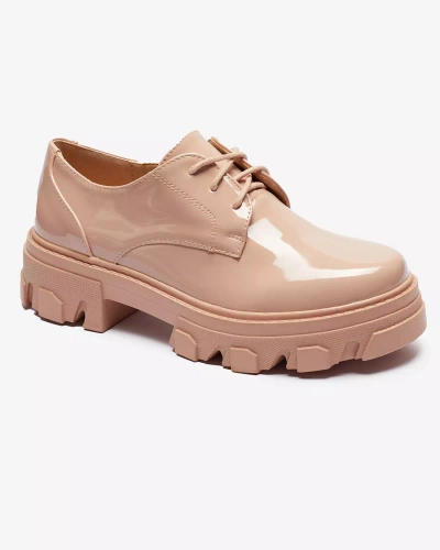 Pink lacquered women's half shoes Delgor- Footwear