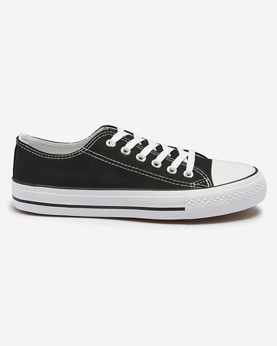 Black and white women's classic lace-up sneakers Ogisa - Footwear