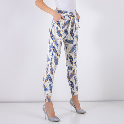 Белые женские штаны с принтом