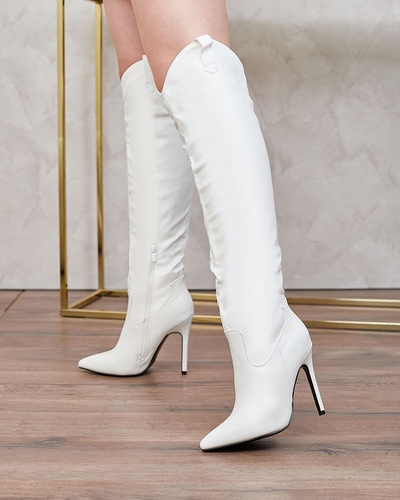 Royalfashion White women's Teritis stiletto boots