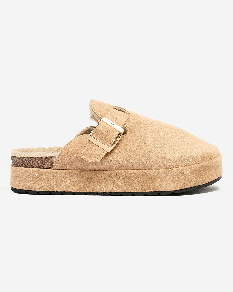 Royalfashion Women's slippers with sheepskin and buckle Kajis