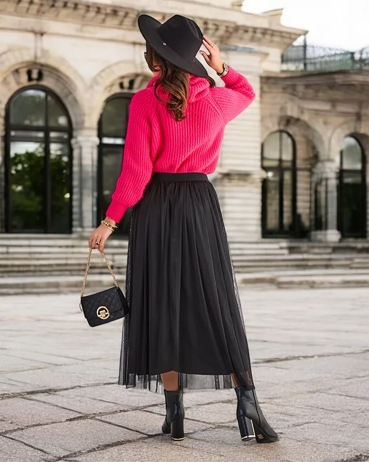 Royalfashion Women's midi tulle skirt