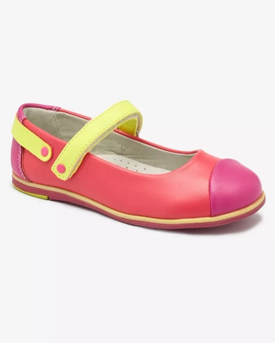 Pink girls' ballerinas with strap Ousupi- Footwear