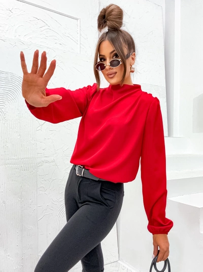 Royalfashion Women's blouse with a stand-up collar